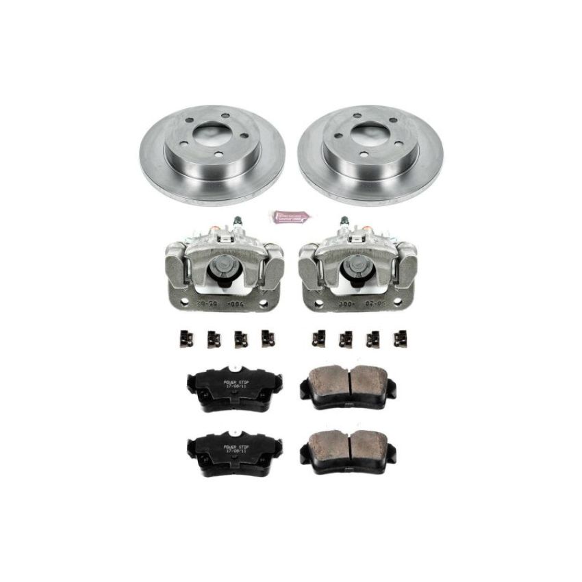 PowerStop KCOE1303 OE Stock Replacement Low-Dust Ceramic Brake Pad, Rotor and Caliper Kit