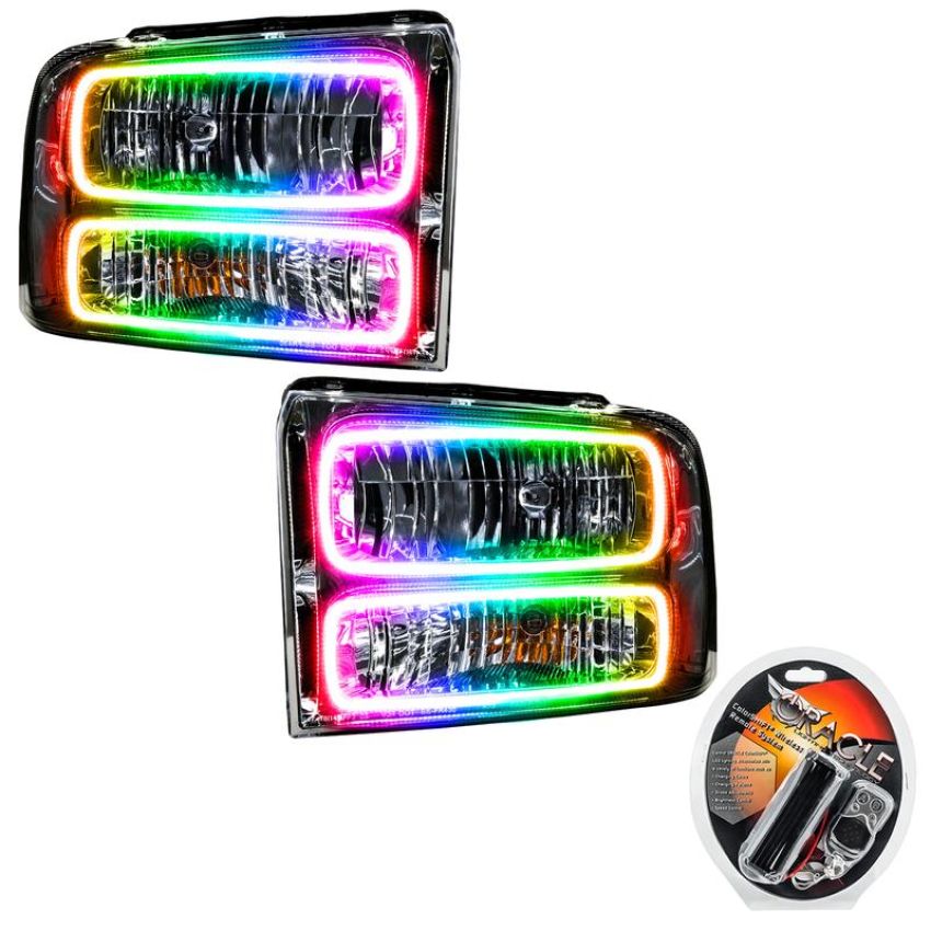 Oracle Lighting 7146-330 SMD Pre-Assembled Headlights, Chrome Bezel, ColorSHIFT