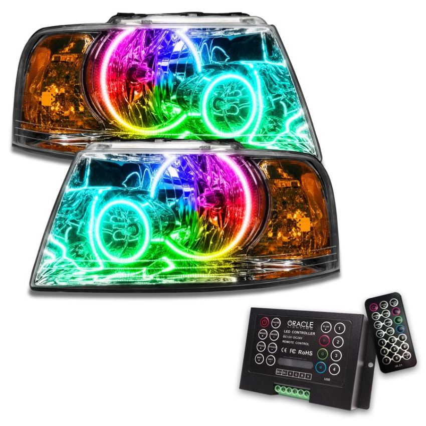 Oracle Lighting 7153-333 SMD Pre-Assembled Headlights, Chrome Bezel, ColorSHIFT(tm) 2.0