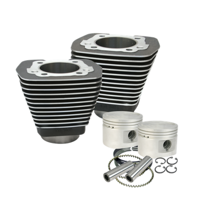 S&S Cycle 910-0182 84-99 BT w/ Stock Cylinder Heads 3-1/2in Bore Cylinder & Piston Kit - Wrinkle Black