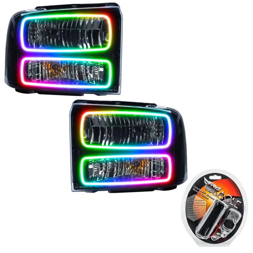 Oracle Lighting 7161-330 SMD Pre-Assembled Headlights, Black Bezel, ColorSHIFT