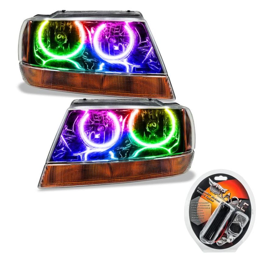 Oracle Lighting 7167-330 SMD Pre-Assembled Headlights, Black Bezel, ColorSHIFT
