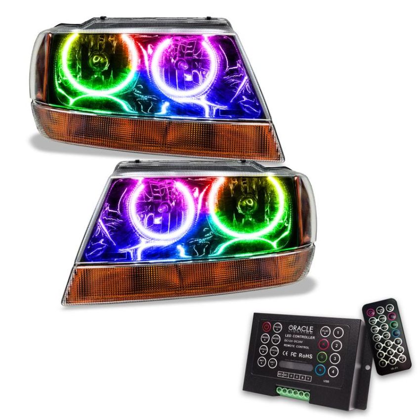 Oracle Lighting 7167-333 SMD Pre-Assembled Headlights, Black Bezel, ColorSHIFT(tm) 2.0