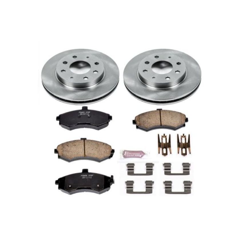 PowerStop KOE1093 OE Stock Replacement Low-Dust Ceramic Brake Pad and Rotor Kit