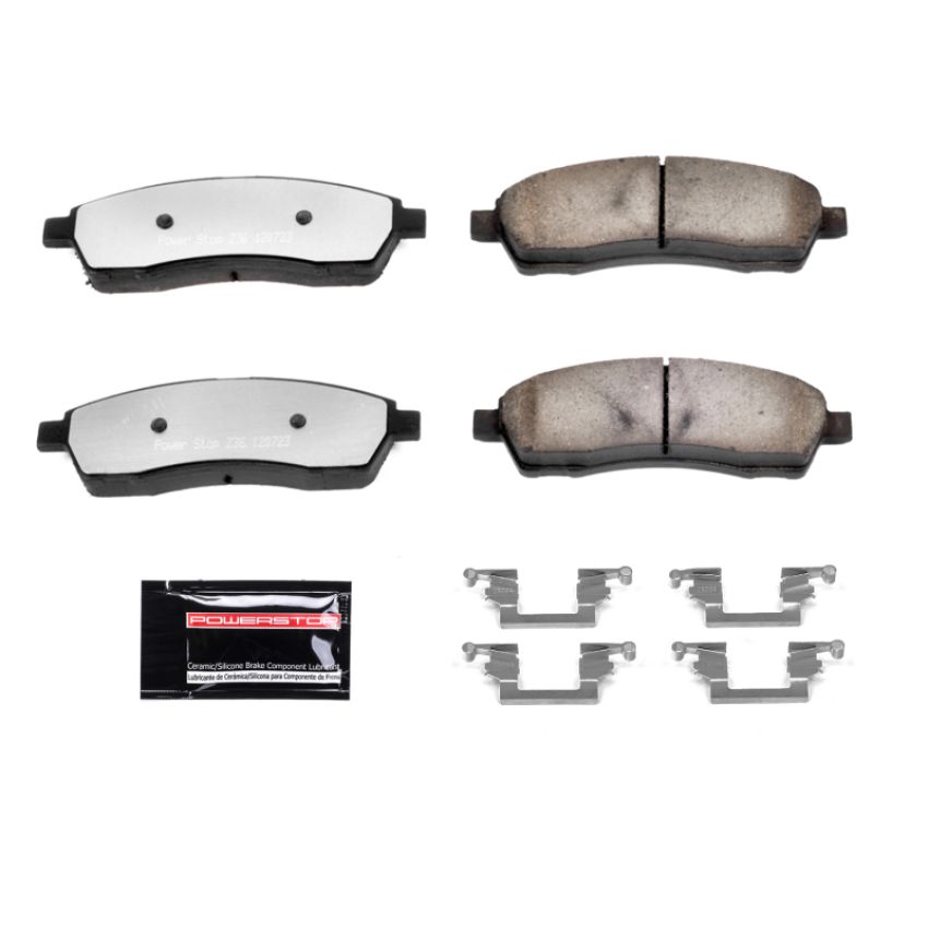 PowerStop Z36-757 PowerStop - Z36 Truck and SUV Carbon-Fiber Ceramic Brake Pads with Hardware Kit