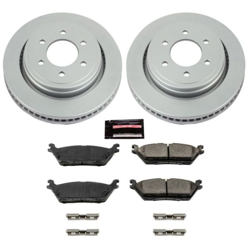 PowerStop CRK6814 Genuine Geomet Coated Rotor and Low-Dust Ceramic Brake Pad Kit