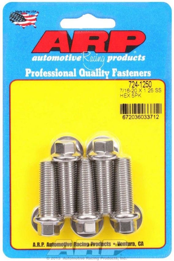 ARP ARP724-1250 S/S Bolt Kit 6pt 5pk 7/16-20 x 1.250