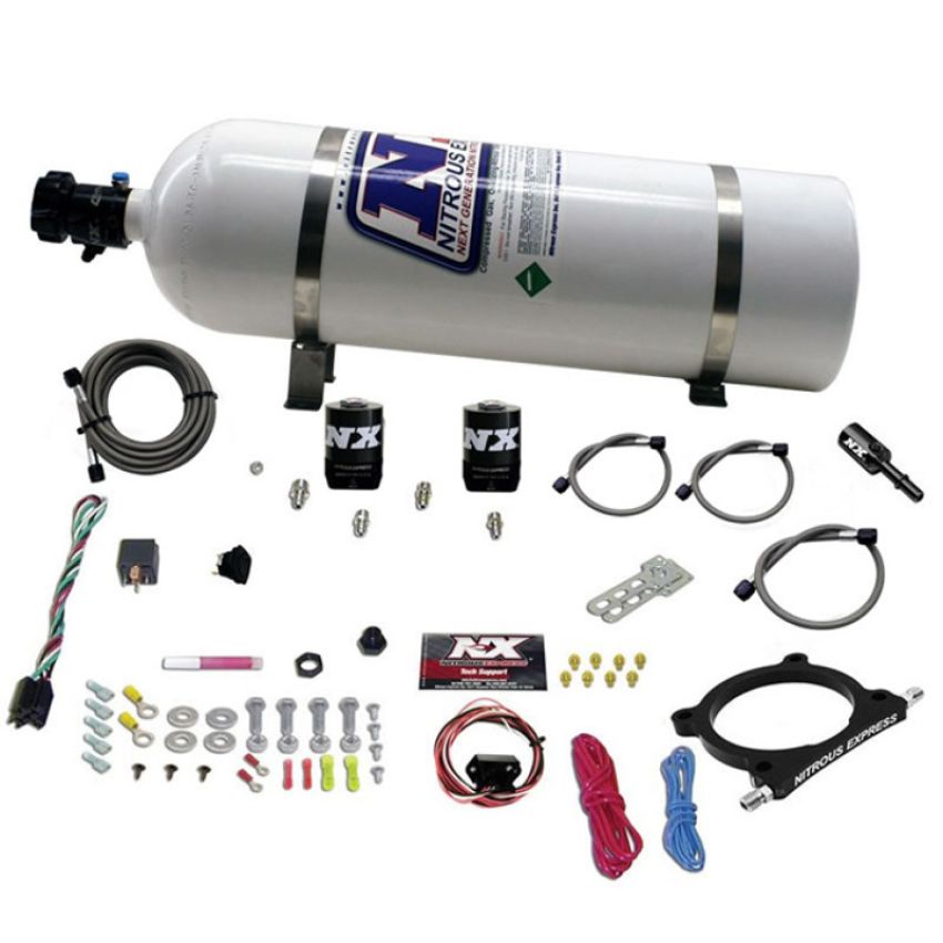 Nitrous Express 20951-15 5.0L Coyote and 7.3L Godzilla Plate System (50-250HP) W/ 15LB BOTTLE