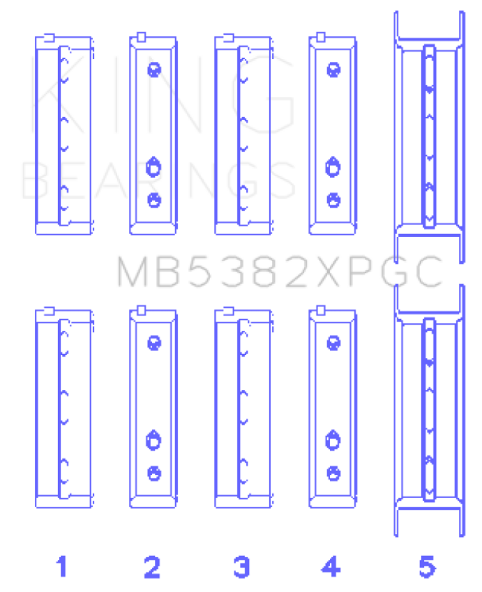 King Subaru EJ20/EJ22/EJ25 Including Turbo (Size .026) pMaxKote Performance Main Bearing Set