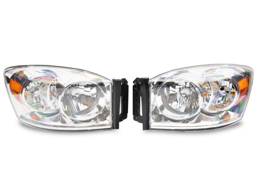 Raxiom R118012 06-08 Dodge RAM 1500 Axial Series OEM Style Rep Headlights- Chrome Housing (Clear Lens)