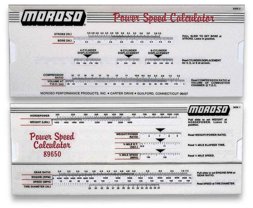 MOROSO MOR89650 Power/Speed Calculator