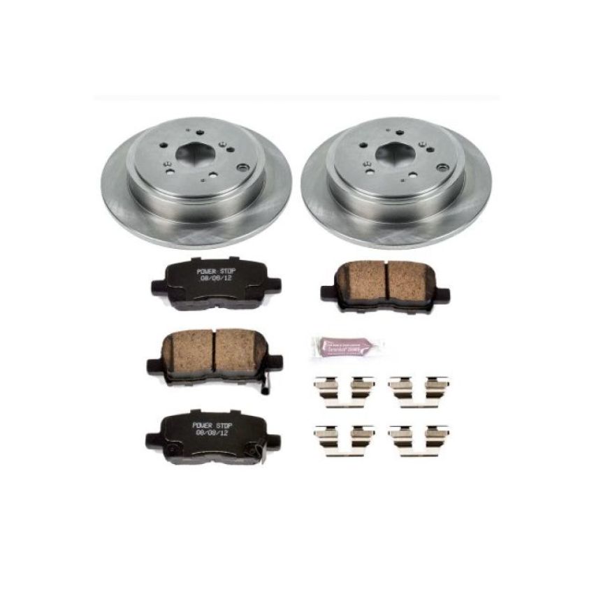 PowerStop KOE2382 OE Stock Replacement Low-Dust Ceramic Brake Pad and Rotor Kit