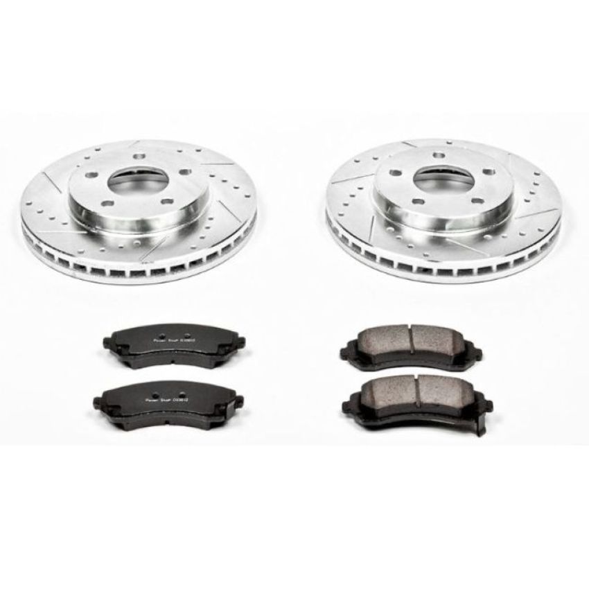PowerStop K5233 Z23 Daily Driver Carbon-Fiber Ceramic Brake Pad and Drilled & Slotted Rotor Kit
