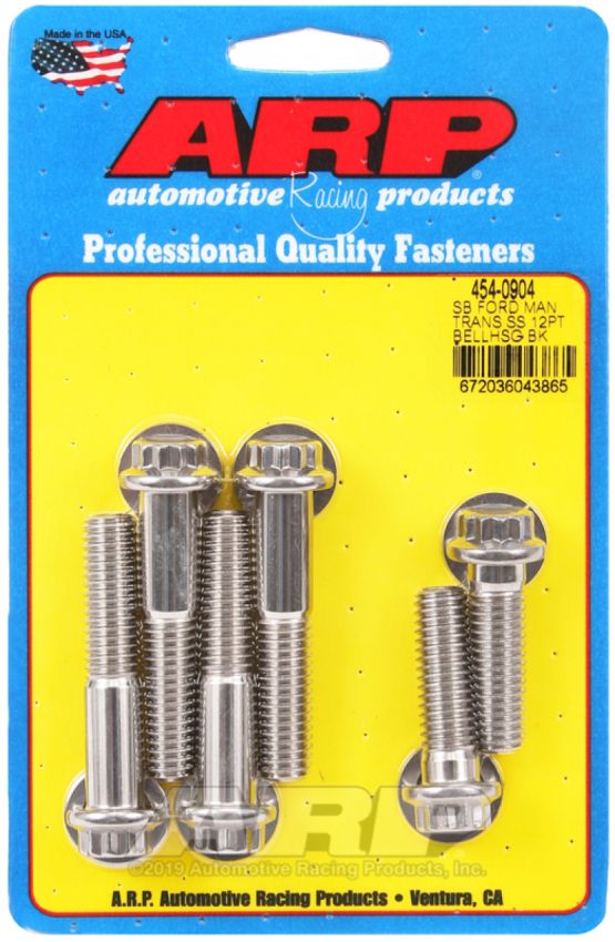 ARP 454-0904 Small Block Ford Manual Transmission 12pt Bellhousing Bolt Kit - Polished Stainless Steel