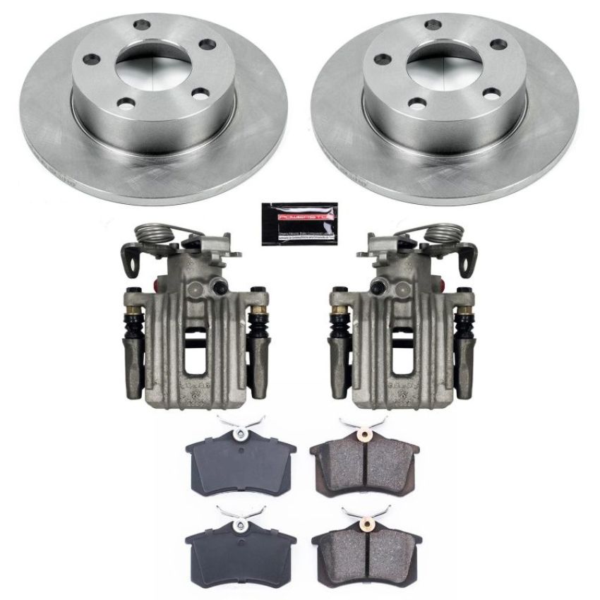 PowerStop KCOE585 OE Stock Replacement Low-Dust Ceramic Brake Pad, Rotor and Caliper Kit