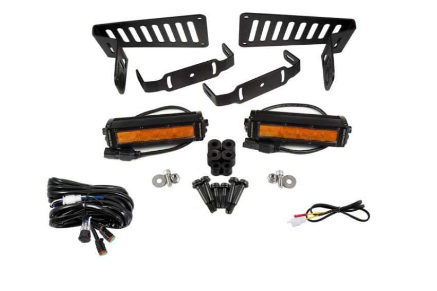 Diode Dynamics DD6095 18-21 Jeep JL Wrangler/Gladiator SS6 Cowl LED Bracket Kit - Amber Flood