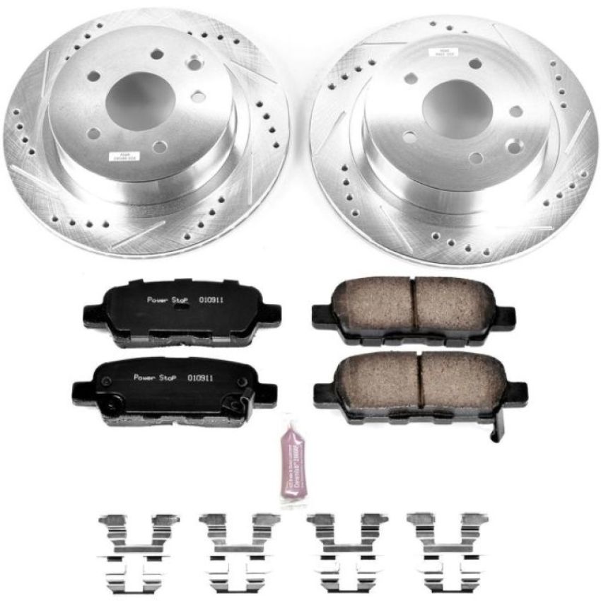 PowerStop K7881 Z23 Daily Driver Carbon-Fiber Ceramic Brake Pad and Drilled & Slotted Rotor Kit