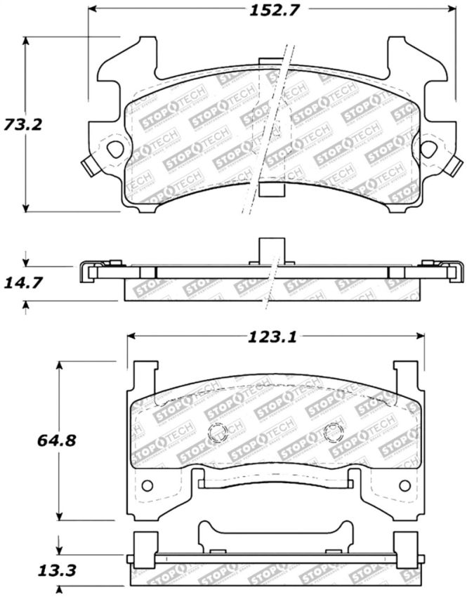 Stoptech 309.01540 Sport Brake Pads w/Shims and Hardware - Front