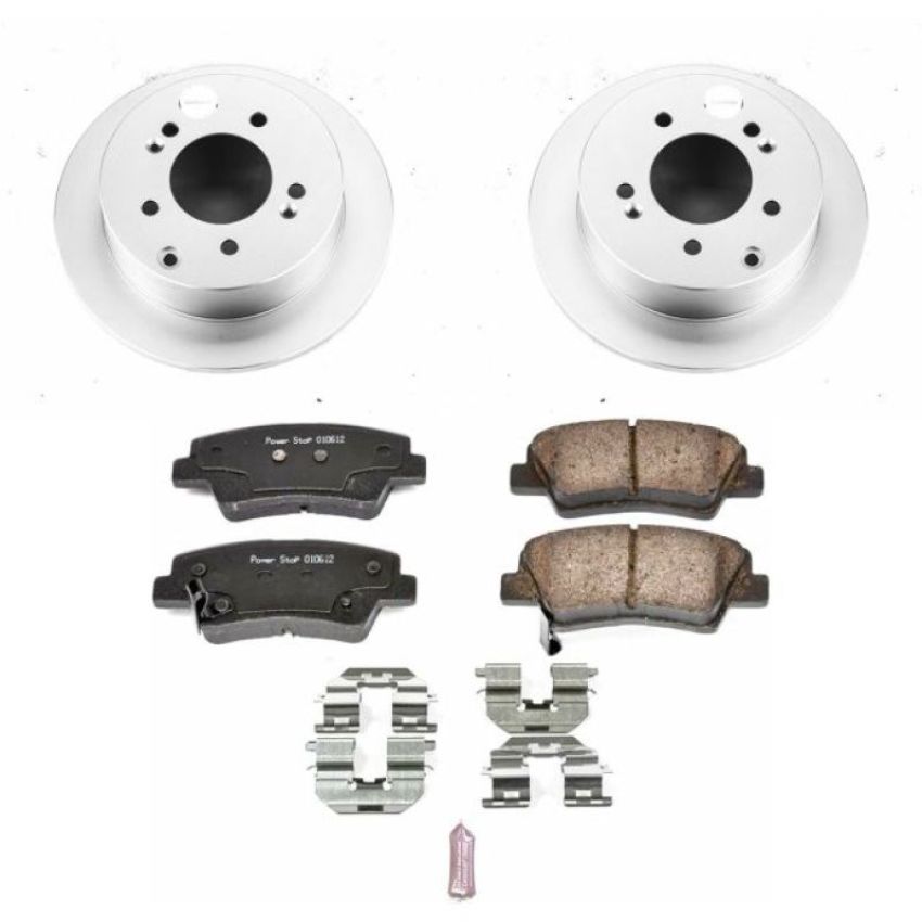 PowerStop CRK5916 Genuine Geomet Coated Rotor and Low-Dust Ceramic Brake Pad Kit