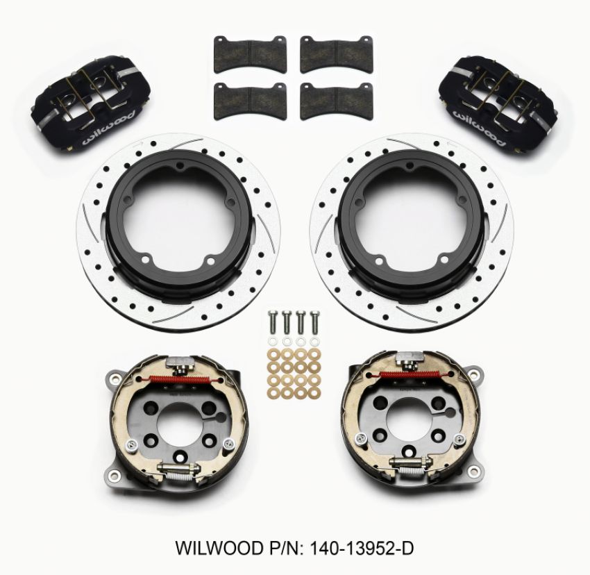 Wilwood 140-13952-D Dynapro Low-Profile 11.00in P-Brake Kit Drilled Strange Eng Floater 3.49in Offset