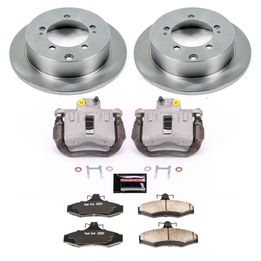 PowerStop KCOE5153 OE Stock Replacement Low-Dust Ceramic Brake Pad, Rotor and Caliper Kit