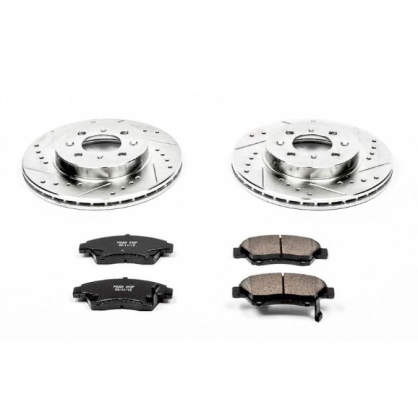 PowerStop K694 Z23 Daily Driver Carbon-Fiber Ceramic Brake Pad and Drilled & Slotted Rotor Kit