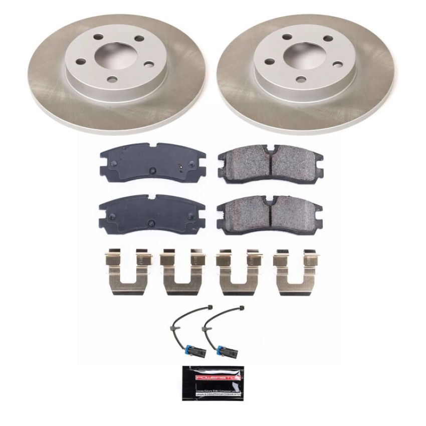 PowerStop SC1567 Semi-Coated Rotor and Low-Dust Ceramic Brake Pad Kit