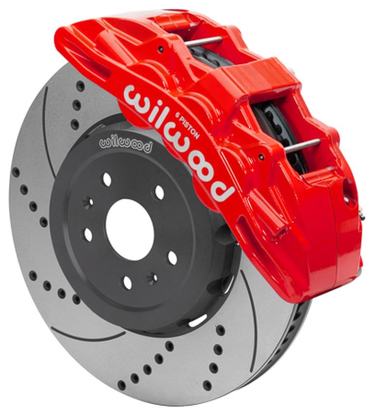 Wilwood 140-17004-DR SX6R Big Brake Dynamic Front Brake Kit 15in Drilled & Slotted Red 2020+ Chevy C8 Corvette