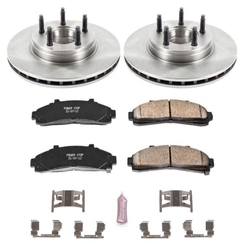 PowerStop KOE5081 OE Stock Replacement Low-Dust Ceramic Brake Pad and Rotor Kit