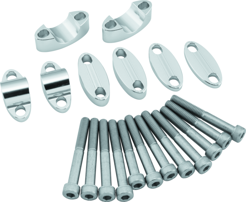 BikeMaster 151990 Aluminum Handlebar Risers 1-1/8in - Silver