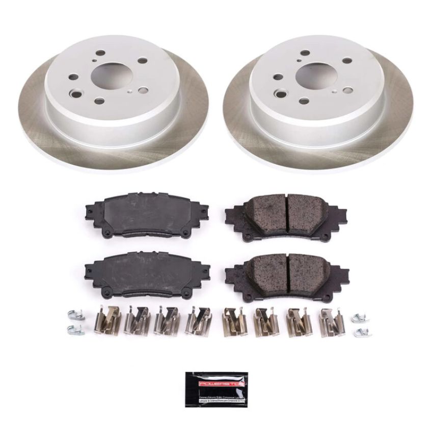 PowerStop SC6930 Semi-Coated Rotor and Low-Dust Ceramic Brake Pad Kit