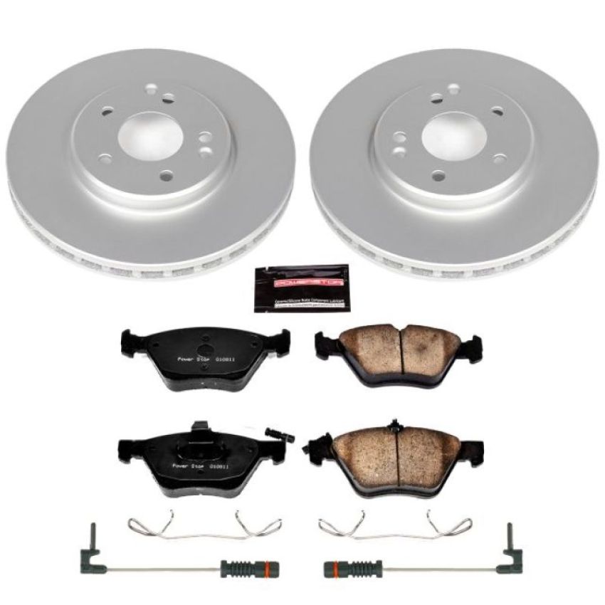 PowerStop CRK2926 Genuine Geomet Coated Rotor and Carbon-Fiber Ceramic Brake Pad Kit