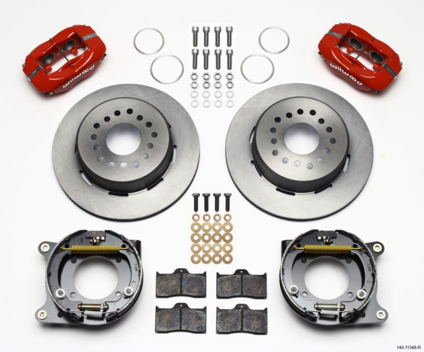 Wilwood 140-11348-R Forged Dynalite P/S Park Brake Kit Red 55-57 Chevy 2.34in Offset