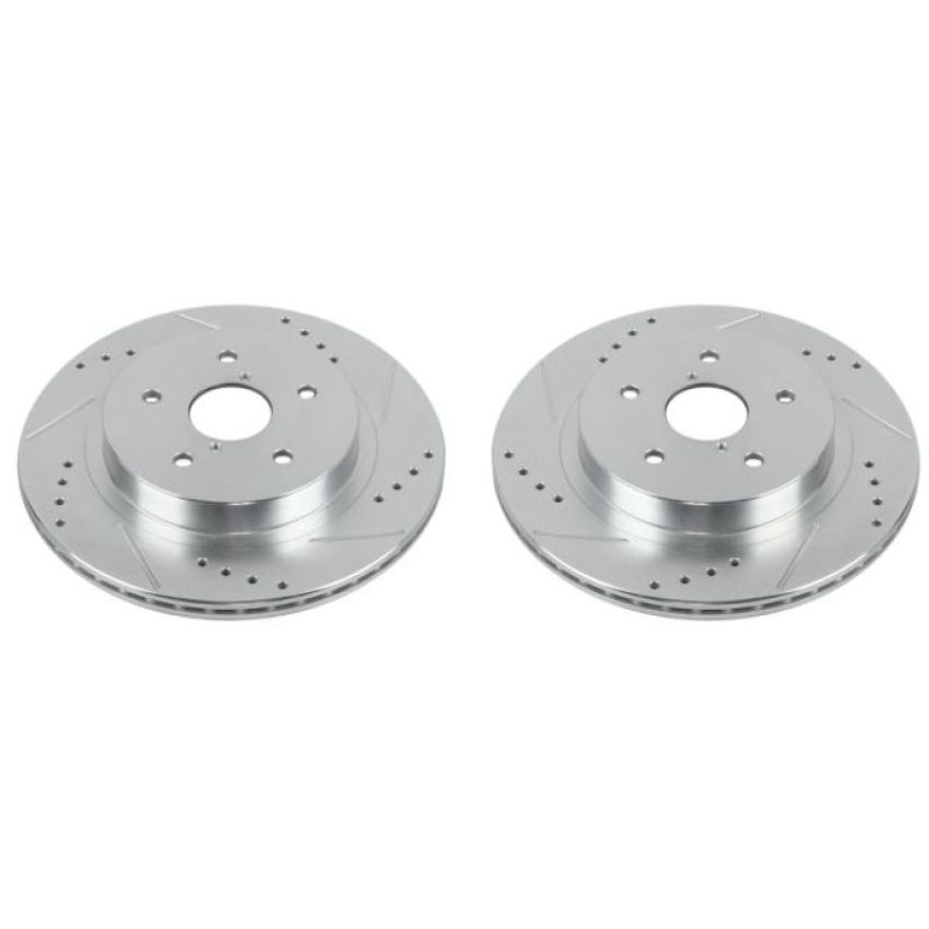 PowerStop JBR1718XPR PowerStop Evolution Performance Drilled, Slotted & Plated Brake Rotor Pair