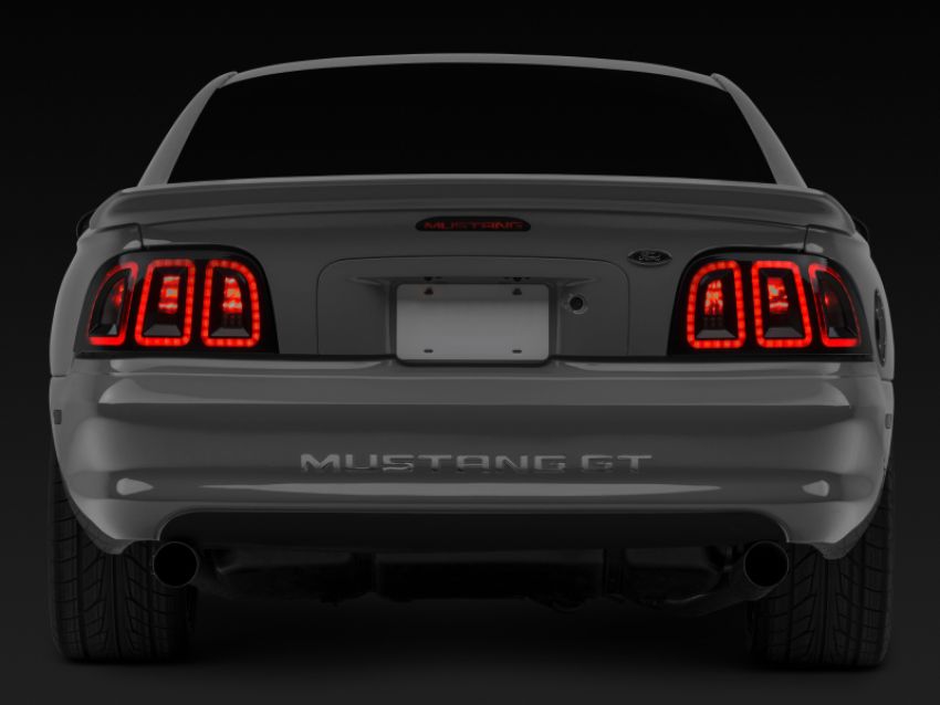 Raxiom 96-98 Ford Mustang Icon LED Tail Lights- Black Housing (Smoked Lens)
