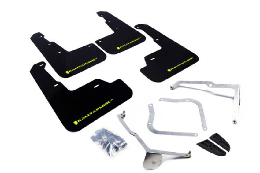 Rally Armor MF32-UR-BLK/CGN Black Mud Flap/Green Logo