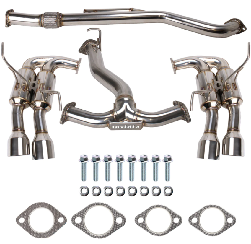 Invidia HS22WRXGM4SS 2022+ Subaru WRX Gemini Single Layer Quad Stainless Steel Tip Cat-Back Exhaust