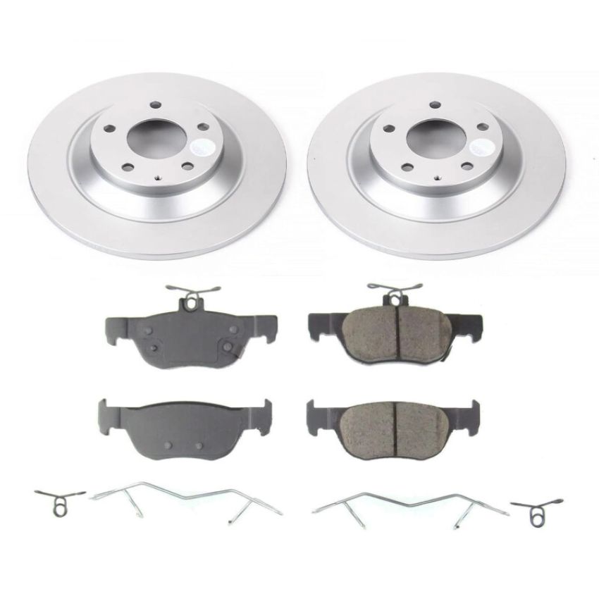 PowerStop CRK9136 Genuine Geomet Coated Rotor and Low-Dust Ceramic Brake Pad Kit