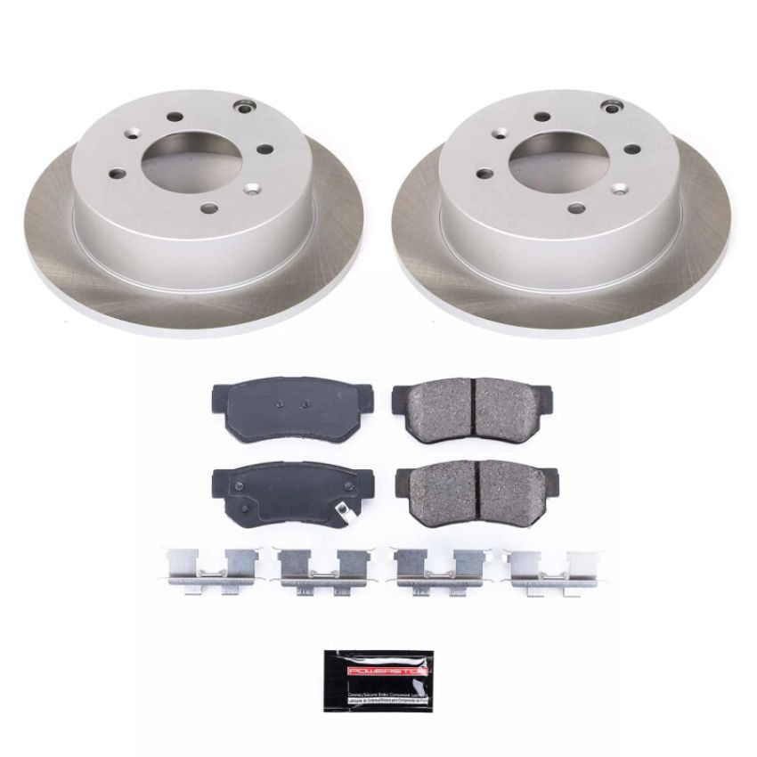 PowerStop SC5212 Semi-Coated Rotor and Low-Dust Ceramic Brake Pad Kit