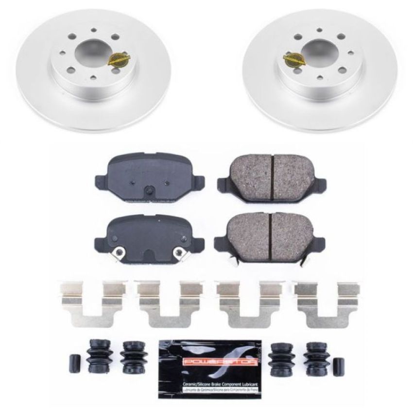 PowerStop CRK7169 Genuine Geomet Coated Rotor and Carbon-Fiber Ceramic Brake Pad Kit