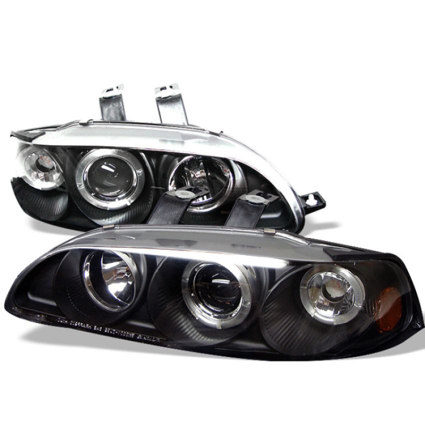 SPYDER 5010841 Projector Headlights - LED Halo - Amber Reflector - Black