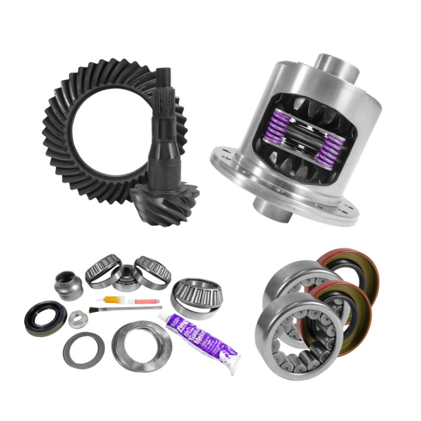 Yukon Gear & Axle YGK2105 Yukon 9.75in Ford 4.11 Rear Ring & Pinion Install Kit 34 Spline Positraction Axle Bearings