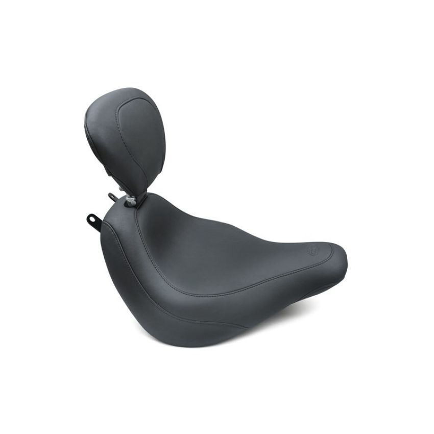 Mustang Motorcycle 79332 Mustang 18-21 Harley Heritage Classic & Deluxe Wide Tripper Solo Seat w/Driver Backrest - Black
