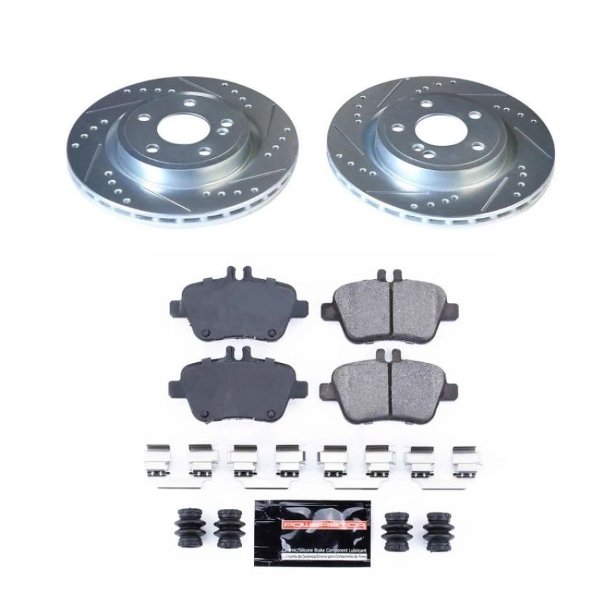 PowerStop K7378 Z23 Daily Driver Carbon-Fiber Ceramic Brake Pad and Drilled & Slotted Rotor Kit