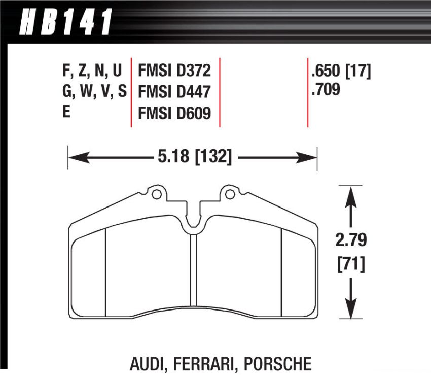 Hawk Performance HB141G.650 DTC-60 Disc Brake Pad