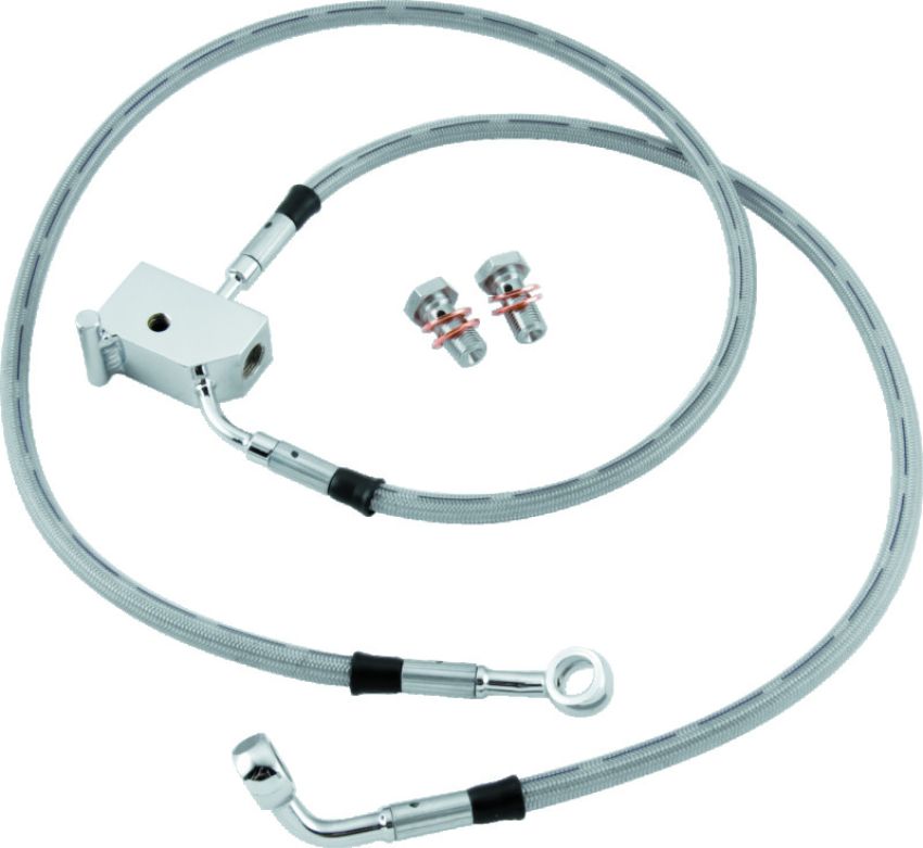TwinPower 035868 Twin Power L87-99 FXST Models Stainless Steel Dot Brake Line Kit Rear Stock Length