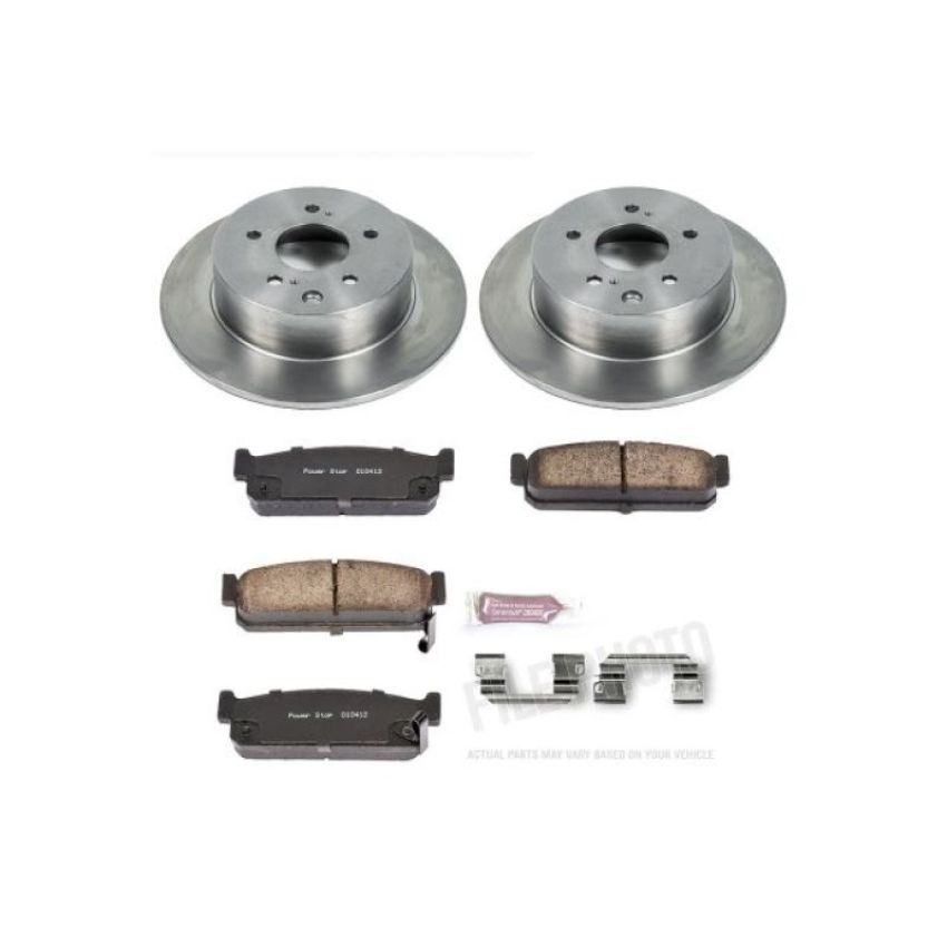 PowerStop KOE737 OE Stock Replacement Low-Dust Ceramic Brake Pad and Rotor Kit
