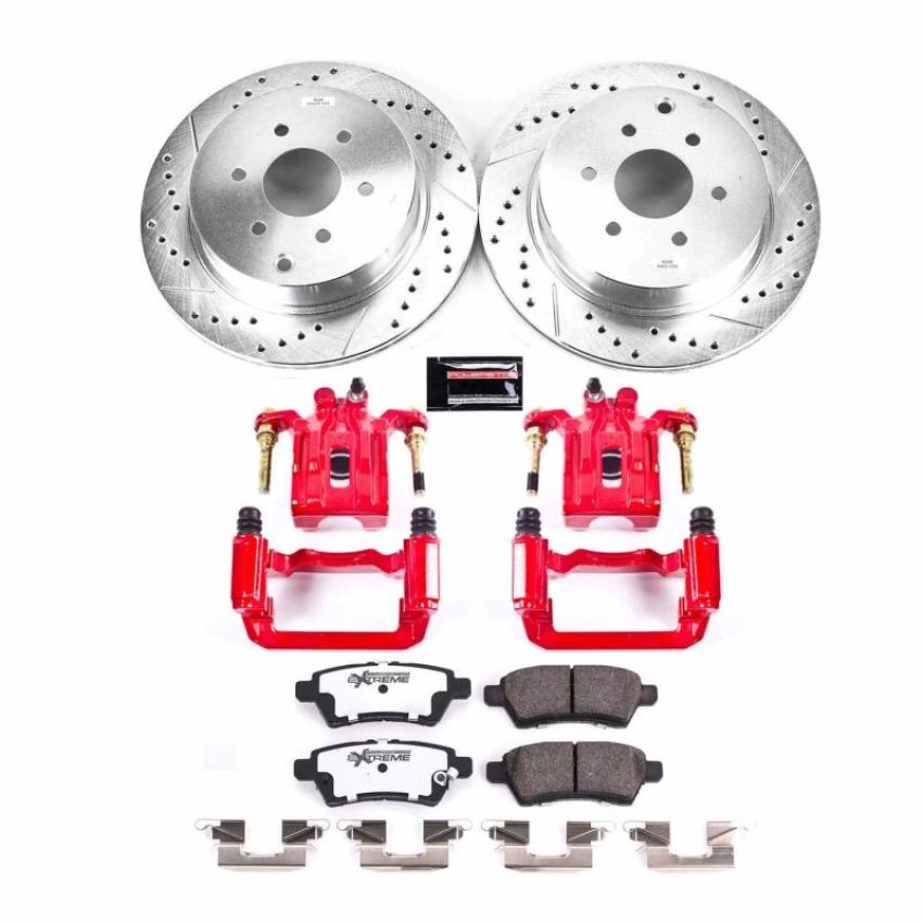 PowerStop KC147-36 Z36 Truck and SUV Ceramic Brake Pad, Drilled & Slotted Rotor, and Caliper Kit