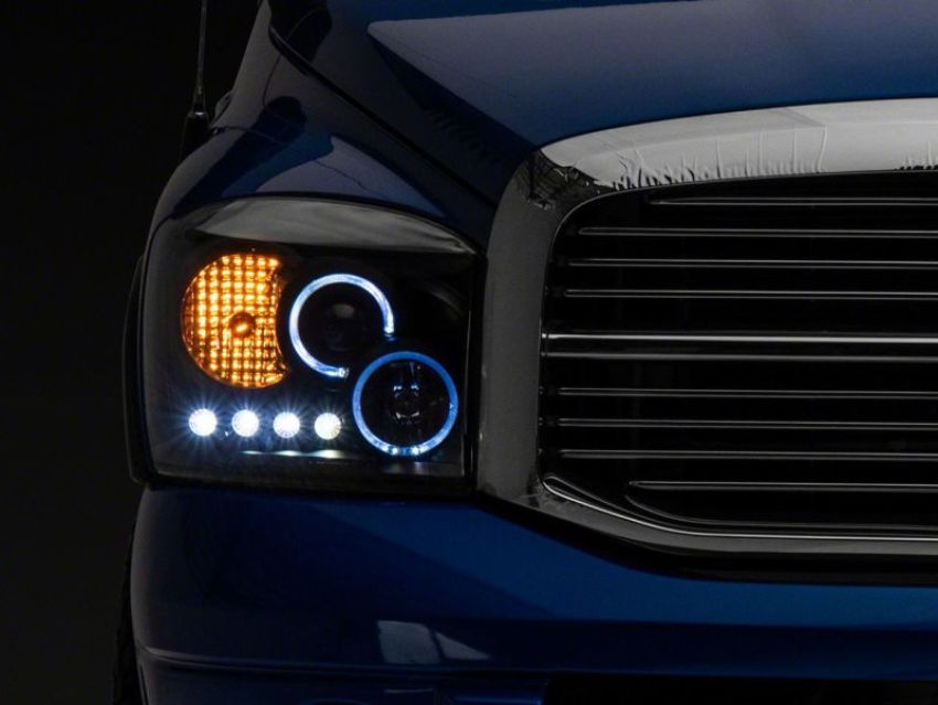 Raxiom R110149 06-08 Dodge RAM 1500 LED Halo Projector Headlights- Blk Housing (Clear Lens)
