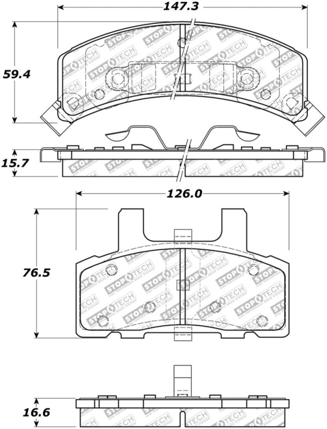 Stoptech 305.03690 Street Select Brake Pads - Rear